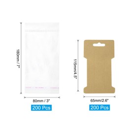 PATIKIL Hair Clip Display Cards, 200 Pcs Cardstock Hair Bow Holder for Hair Accessories Display and Organization, Brown