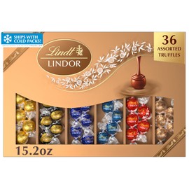 Lindt - Lindor Deluxe - Caja de regalo de trufas de chocolate surtidas, 15.2 onzas, tamaño completo - blanco - Top Quality