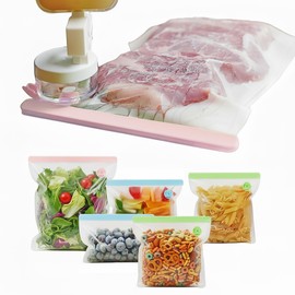 SealVax® Reusable Vacuum Seal Bags 6-Pack – BPA-Free Sous Vide & Freezer Bags with World’s Smallest Handheld Vacuum Sealer, Exclusive Liquid Isolator & 3 Sizes Airtight Food Storage Bags