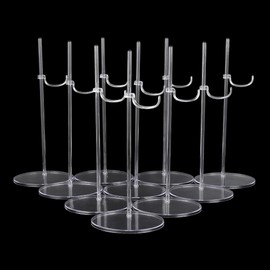 UCanaan Pack of 10 Doll Stand Display Holder for Dolls Transparent Model Support Frame Prop Up Girl Dolls Suitable for 11-13 Inch 1/6 Dolls Accessories Doll Stand Doll Display Case