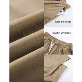 Xiaoxuemeng Wide Leg Pants for Women Cotton Casual Barrel Pants High Waisted Palazzo Harem Pants with Pockets(Khaki-M)