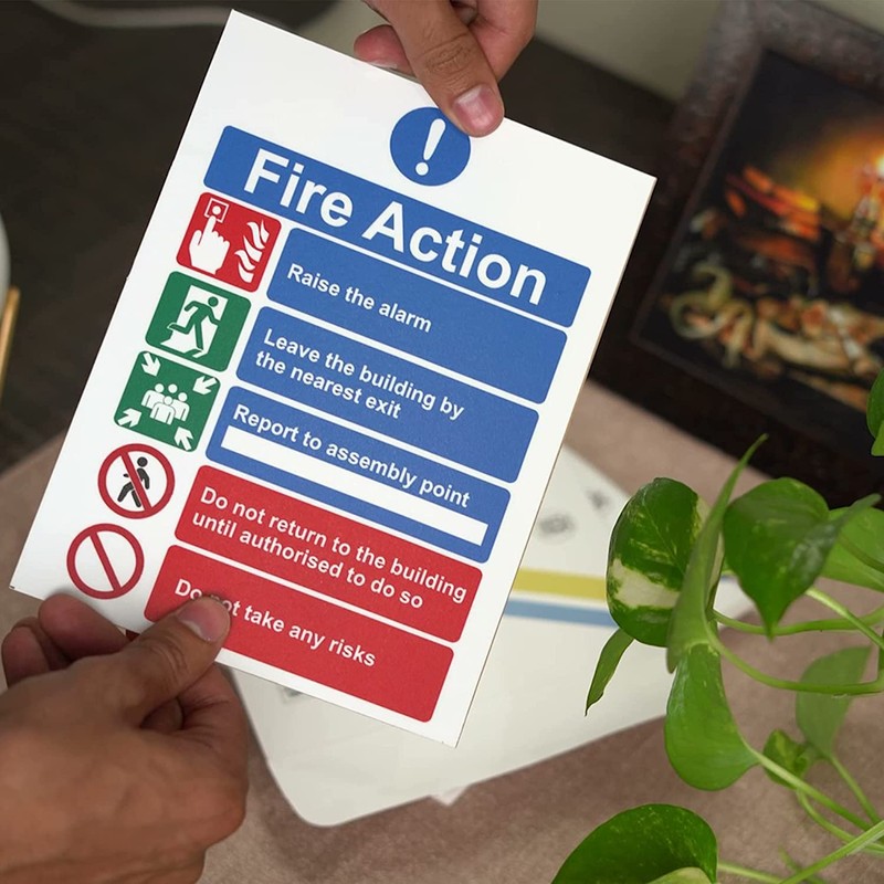 Stcky Fire Action Notice Vinyl Sign - 15 x 20