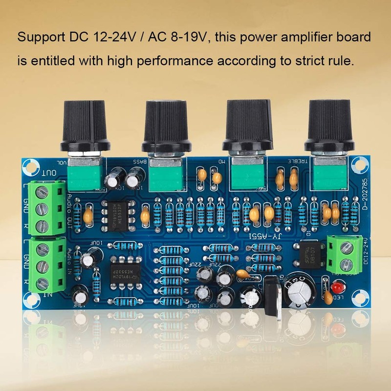 Preamp Tone Board Single Power Supply Electric Preamp with Fever