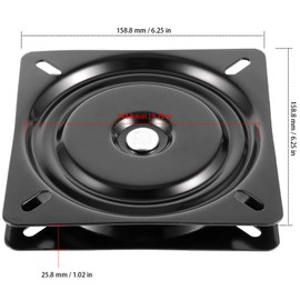 ZEONHAK 3 PCS 6-1/4 Inch Bar Stool Swivel Plate, Heavy Duty Seat Swivel Base Mount Plate for Stool and Chair, Black