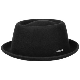 Stetson Uni Pork Pie Wool Hat Women/Men - Felt with Lining Winter Summer-Winter - M (56-57 cm) Black