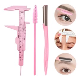Kit Vernier+ Perfilador Y Cepillo Para Cejas Microblading