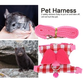 Guinea Pig Harness and Leash Small Pet Harness Small Pet Outdoor Walking Harness Vest with Leash for Hamster Squirrel Ferret and Similar Small Pet(S)