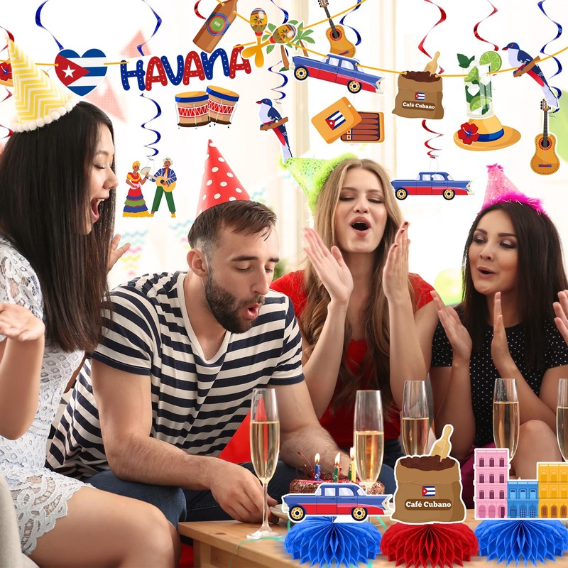 Epakh 22 Pcs Havana Night Party Decorations Set 2 Cuba