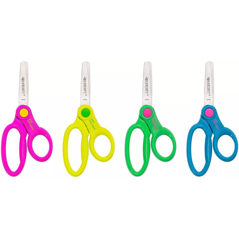 Westcott *12-PACK* Westcott 5" Blunt-Tip Kids' Scissors ANTI-MICROBIAL Ambidextrous 14871