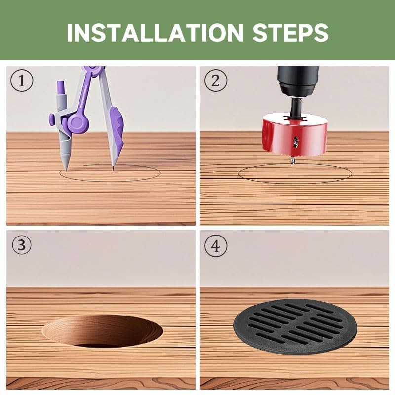 10Pcs Round Soffit Vent 50mm (2 inch) White, Plastic Ventilation