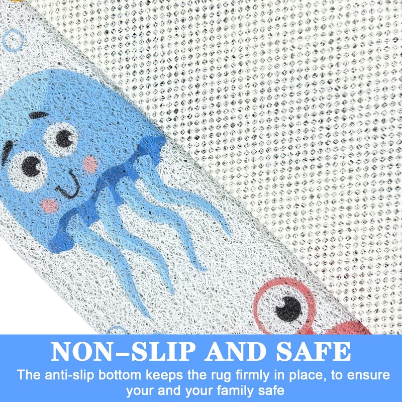 Non-Slip Shower Mats Square, Soft Comfort Textured PVC Loofah Bathroom