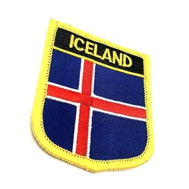 Island Island Island Shield Flag Iron On Embroidered Fabric Sew On Patch Pack of 1