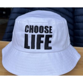 Choose Life Bucket Hat 80s White Pop Music Unisex