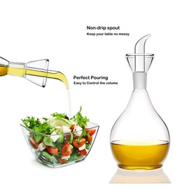 HAIZEEN 18ounce/ 550 ml Olive Oil Dispenser Oil Bottle Glass with No Drip Bottle Spout