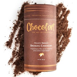 Chocol'art Velvety Smooth Chocolate Hot Cocoa Mix, Premium Rich Flavor Made with Imported French for Indulgent Drinking - Dairy Free Chocolate, Nut Free, Gluten Non-GMO, 18 oz (1)