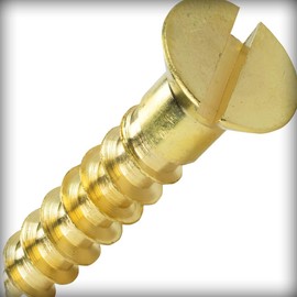 #2 x 3/8-inch Solid Brass Flat Head Wood Hardware Machine Screws Kit Slotted Drive Pack of 100 Warranity by Pr-Merchant