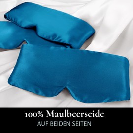 Zenssia Sleep Mask Silk for Men and Women, Enlarged and Widened Eye Mask with Adjustable Velcro for Daily Rest and Short Breaks when Travel, Peacock Turquoise