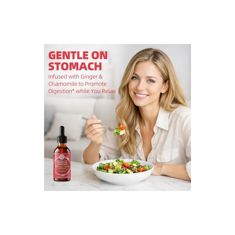 Magnesium Glycinate Liquid Drops with Chamomile, Hawthorn & Ginger for