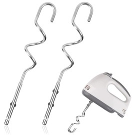 Pack of 2 dough hooks for hand mixers, stainless steel dough hooks, bread hooks, mixer attachments, universal replacement dough hook, hand mixer for effective stirring and baking