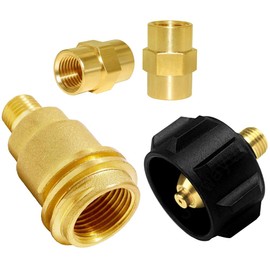 Joywayus Brass QCC1 Nut Propane Gas Adapter with 1/4 Inch NPT Pipe Thread for Outdoor Cooking Heating Camping