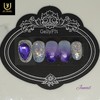 Calm purple handmade nail tips - Long Round Square /