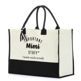 FORBIDDEN PAPER Mimi Gifts Tote Bag Important Mimi Stuff Tote Mother's Day Gift Grandma Gifts Birthday for Mimi Handbag Shopping Bag Grocery Bag Utility Tote