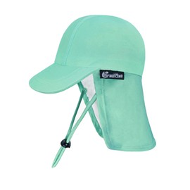 weVSwe Baby Toddler Sun Hat UPF 50+ Flap UV Protection Adjustable Chin Straps Neck Flap Swim Cap Beach Seaside Green 2-3 Years