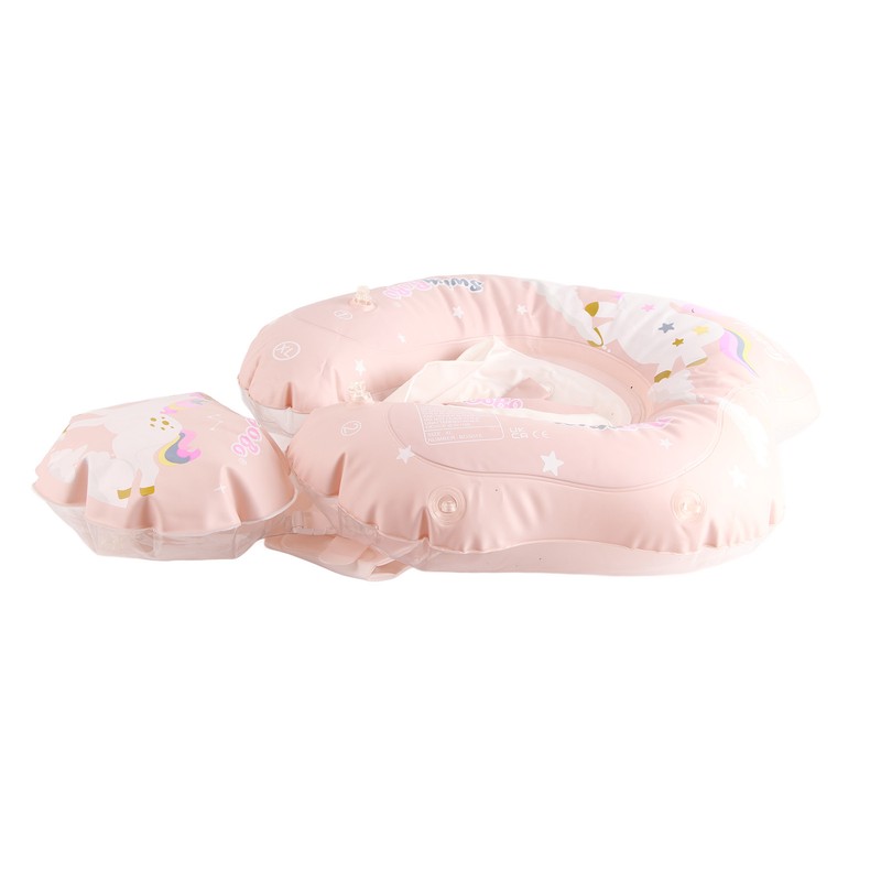 Children Swimming Circle Pink Little Horse Inflatable Sunshade Pool Float