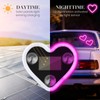 2Pcs Car LED Ambient Light, Solar Powered Heart Shape Lights,