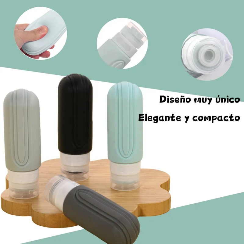 Botellas De Kit De Viaje Portátiles Contenedores Silicona