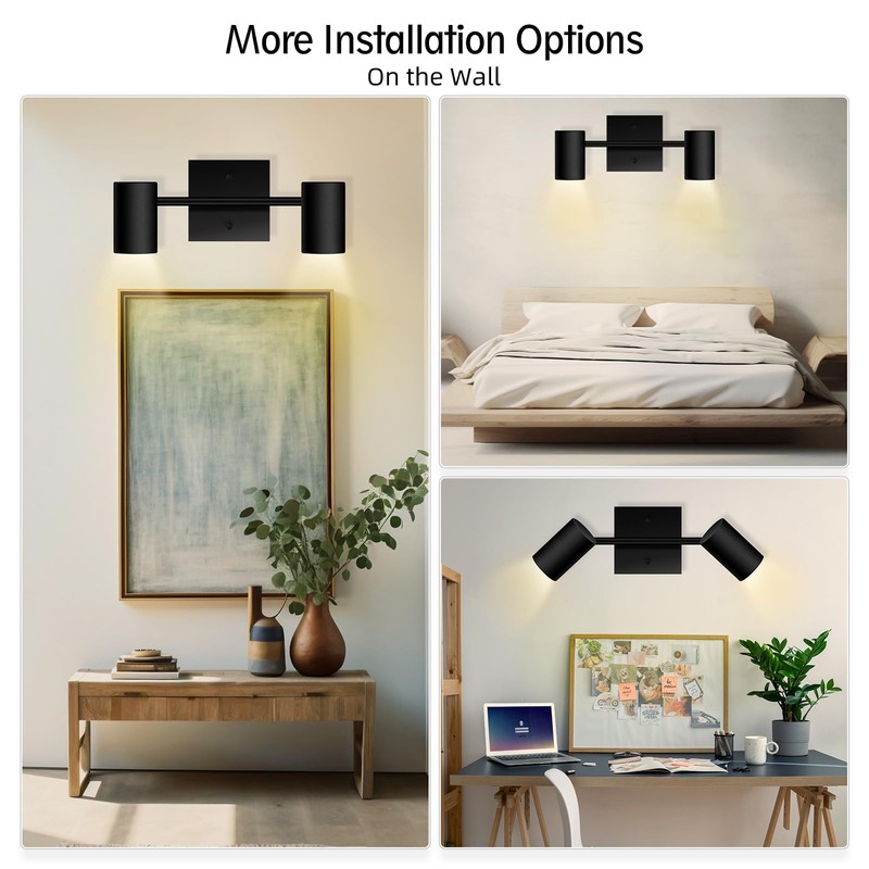 BoostArea 2-Light Track Lighting Kit, LED Track Lighting with GU10