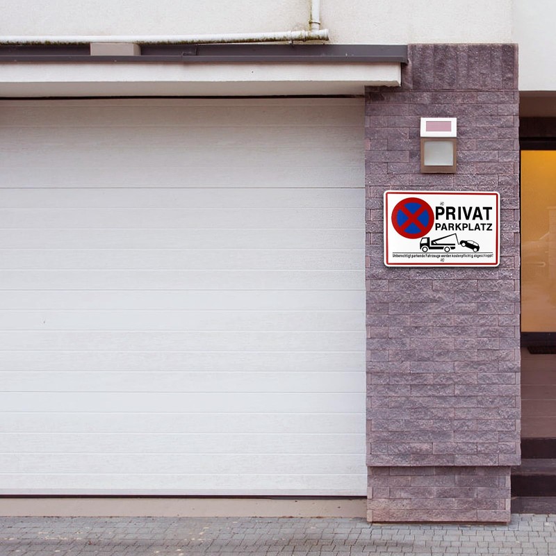 Upifen Private Parking Sign with Posts Aluminium 30 x 20