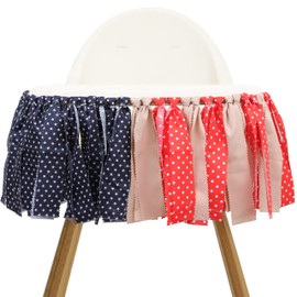 4th of July Garland - Star and Stripes Fabric Banner , Independence Day Party Decoration , Red White and Blue High Chair Banner , fourth of July Patriotic Birthday Wreath , American Theme Party Photo Shoot Back Drop(4th of July Garland)