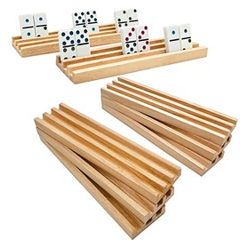 SUTIMSHE Juego de 8 estantes de madera para dominó naturales, organizador para patas de pollo y otros juegos de dominó, dominó no incluido