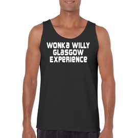 Wonka Willy Glasgow Experience - Funny Men's Sleeveless Tank Top – Comfortable Graphic Tee for Adults CP05 Black