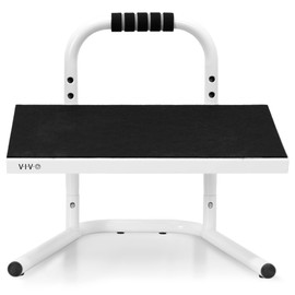 VIVO White Ergonomic Height Adjustable Standing Foot Rest Relief Platform for Standing Desks STAND-FT01W
