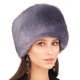 Futrzane Siberian Cossack Hat - Fur Hat Women's - Fur Fur Russian Hat, Steel Blue Siberian