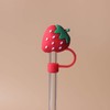 TEONEI Strawberry Shape Straw Covers Caps,Straw Tip Covers,Reusable Drinking Straw