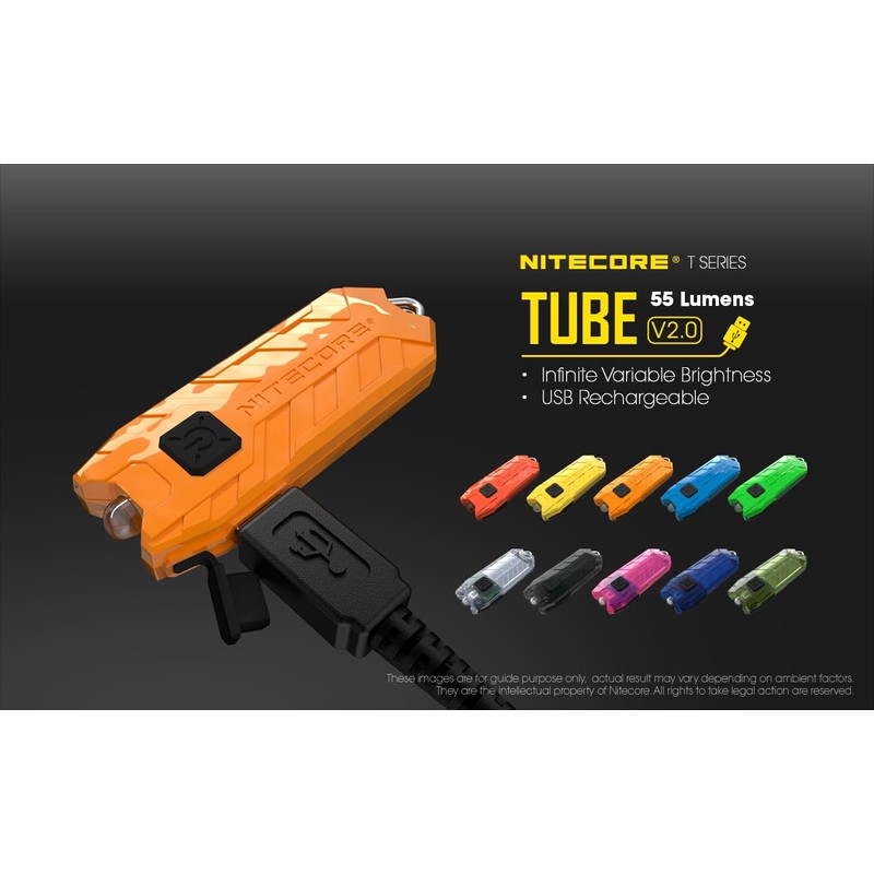 Nitecore Tube V2.0 Keychain Flashlight, 55 Lumen USB Rechargeable Ultralight