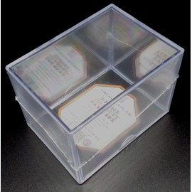 docsmagic.de 2-Piece Card Box 150 Count Slide - Clear Acrylic Deck Storage - Card Box Transparent
