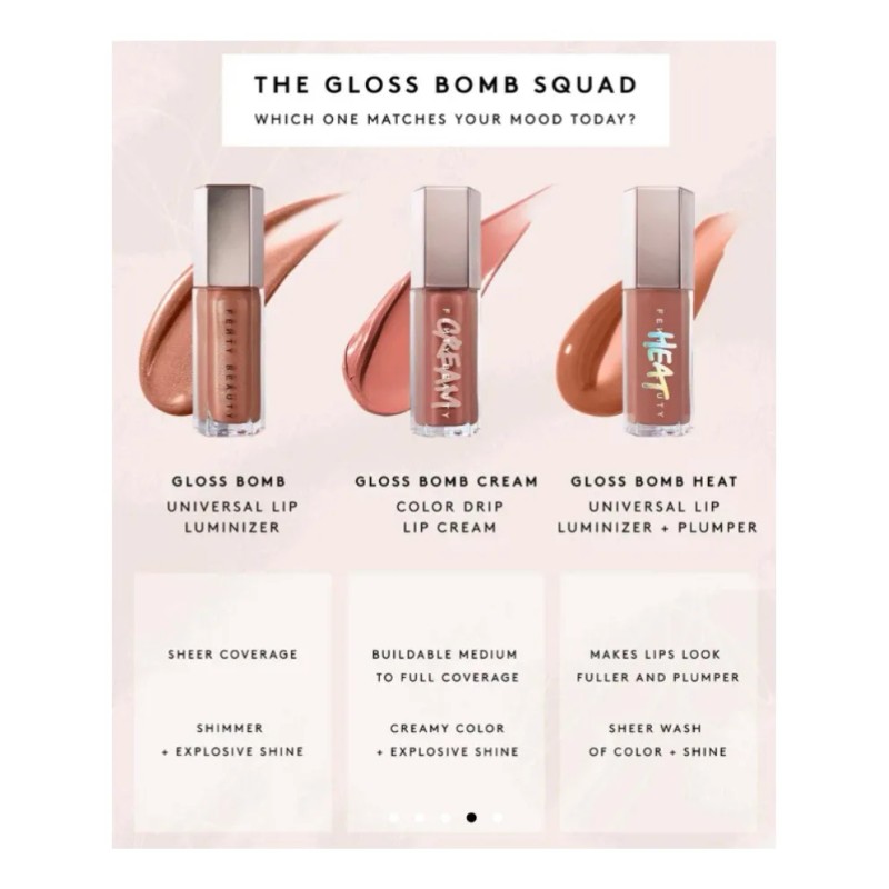 Kit Fenty Beauty Trio Lip Gloss Bomb Squad Edición Limitada