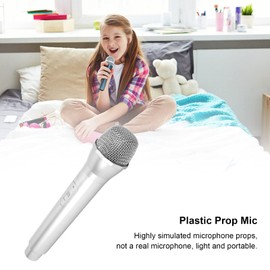 Singing Prop Microphone, Lightweight, Fake Microphone, Fake Microphone for Karaoke, Party (Sliver)