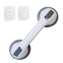 Suction Grab Bar, Wetexchi 12 inch Portable Shower Suction Handle Bar Suction Grip Bar Bathtub Handle with Strong Hold Suction Cup Fitting (Green)