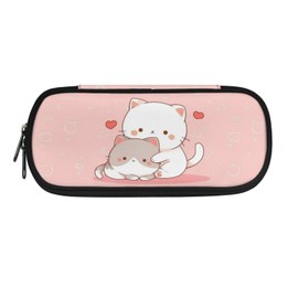 HELLHERO Kawaii Cat Pencil Case School Pen Holder Pencil Bag Aesthetic Pen Pouch with Compartments Stationery Organizer School Supplies for Teen Girls Kids School Office Outdoor Home Desk
