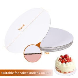 PFAMKEER 40 Pcs Cake Boards,White Cake Boards 7 Inch Round,Food Grade Cardboard Cake Rounds,Disposable Cake Plates,7 Inch Cake Board,Waterproof and Oil proof Cake Base Cake Tray Cake Pizza Circles