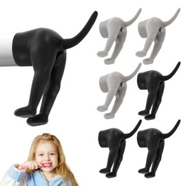 6 Pack Pooping Dog Butt Toothpaste Topper, Fun Dog Toothpaste Dispenser, Toothpastes Squeezer, Bathroom Accessories, Fun Tools Gifts for Family and Friends