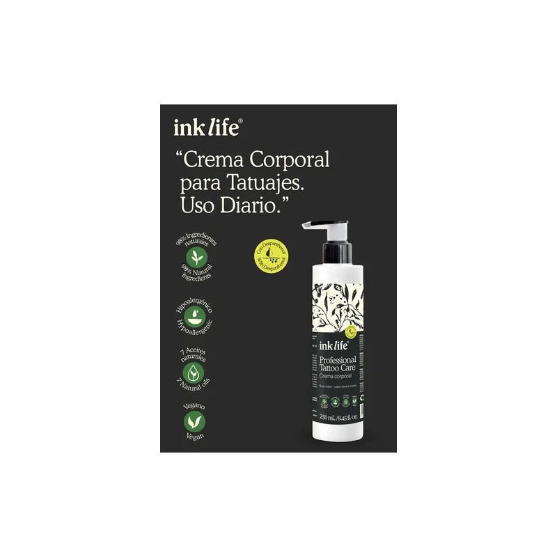 Ink Life Crema Corporal Profesional Para Tatuaje 250 Ml