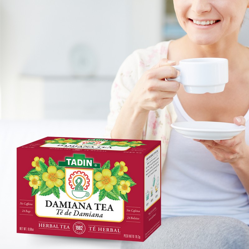Tadin Damiana Herbal Tea, 24 Bags 0.68 fl oz, Smooth