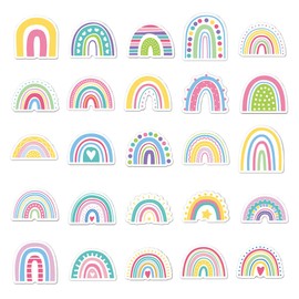 Exquisite Rainbow Stickers for Teens Kids Boys Girls|50 Pcs|Cute Waterproof Vinyl Stickers for Waterbottles Notebook Laptop Tablet Bike Computer Cup Luggage Phone,Cartoon Decals Pack(Rainbow-50Pcs)