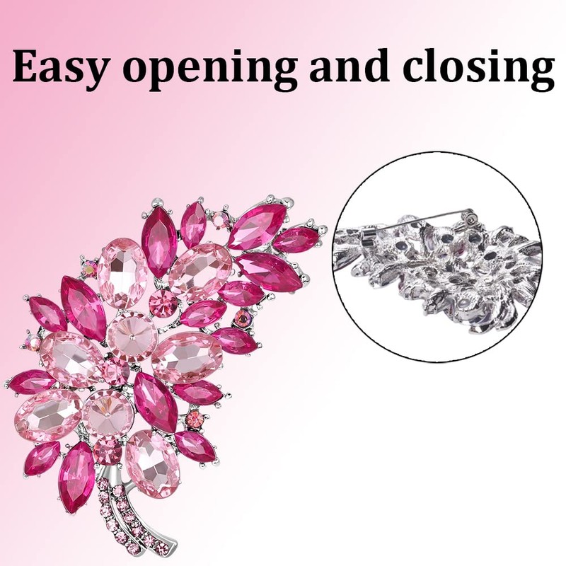 Oenothera Rhinestone Feather Brooches Fashion Party Brooch Alloy Lapel Pins